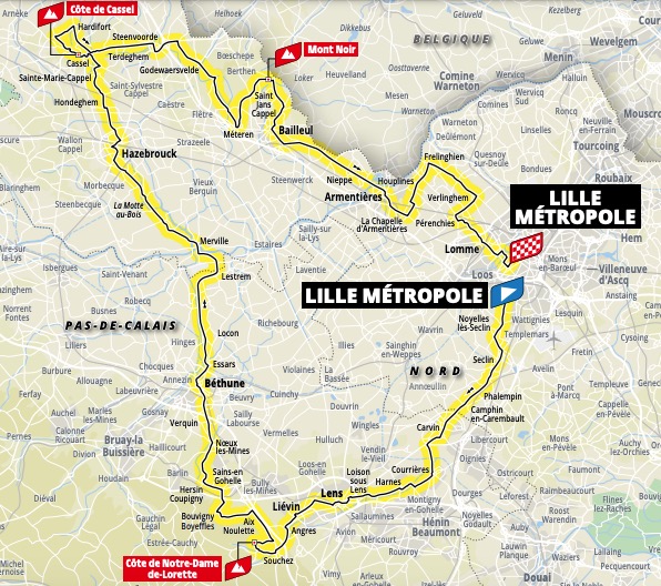mapa primera etapa tour francia 2025