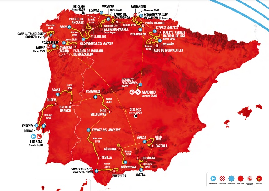 Mapa de la Vuelta a España 2024