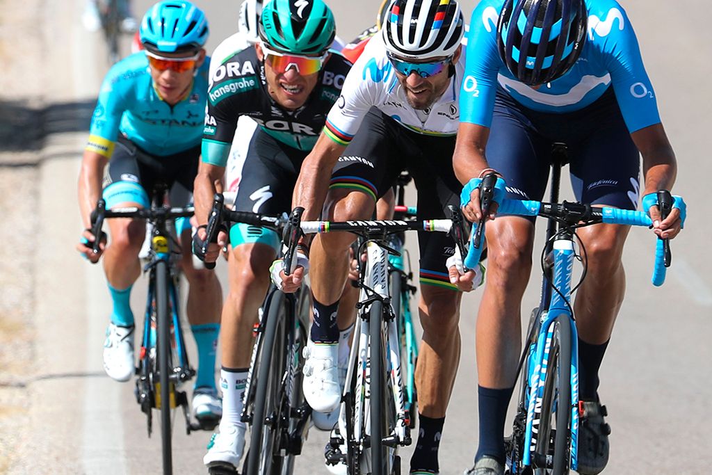 Soler y Valverde abanicos etapa 17 Vuelta - PHOTO GOMEZ SPORT