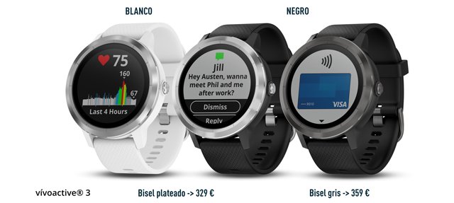 Garmin Vivoactive 3 Negro - Reloj Deportivo GPS