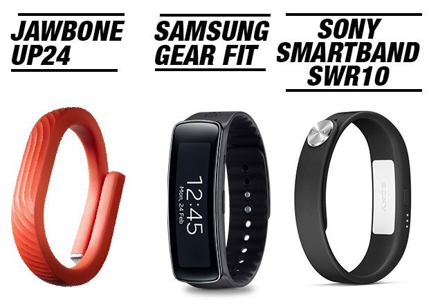 pulseras de actividad Jawbone Up, Samsung Gear fit, Sony Smartband