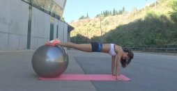 fitball frontal plank