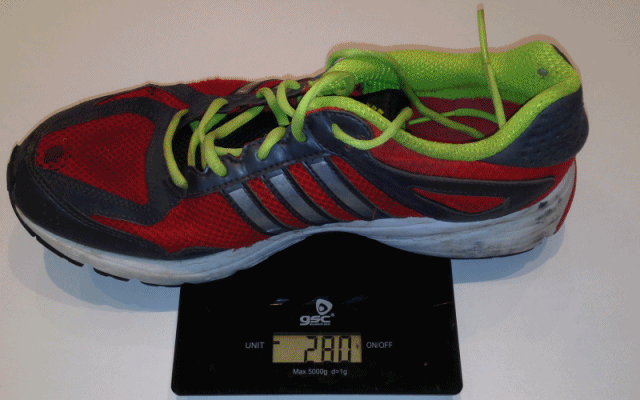 Peso zapatillas de running